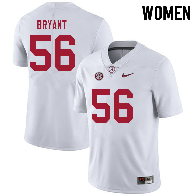 Women #56 Colin Bryant Alabama Crimson Tide College Football Jerseys Sale-White